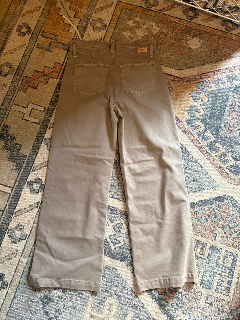 PAIGE Wide Leg Drawstring Pants in Taupe - Picture 2 of 9